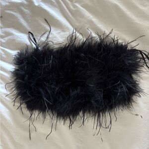 Elegant Black Feathered Top